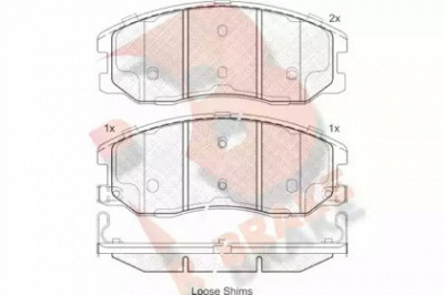 R BRAKE rb1798 -  Комплект тормозных колодок, дисковый тормоз